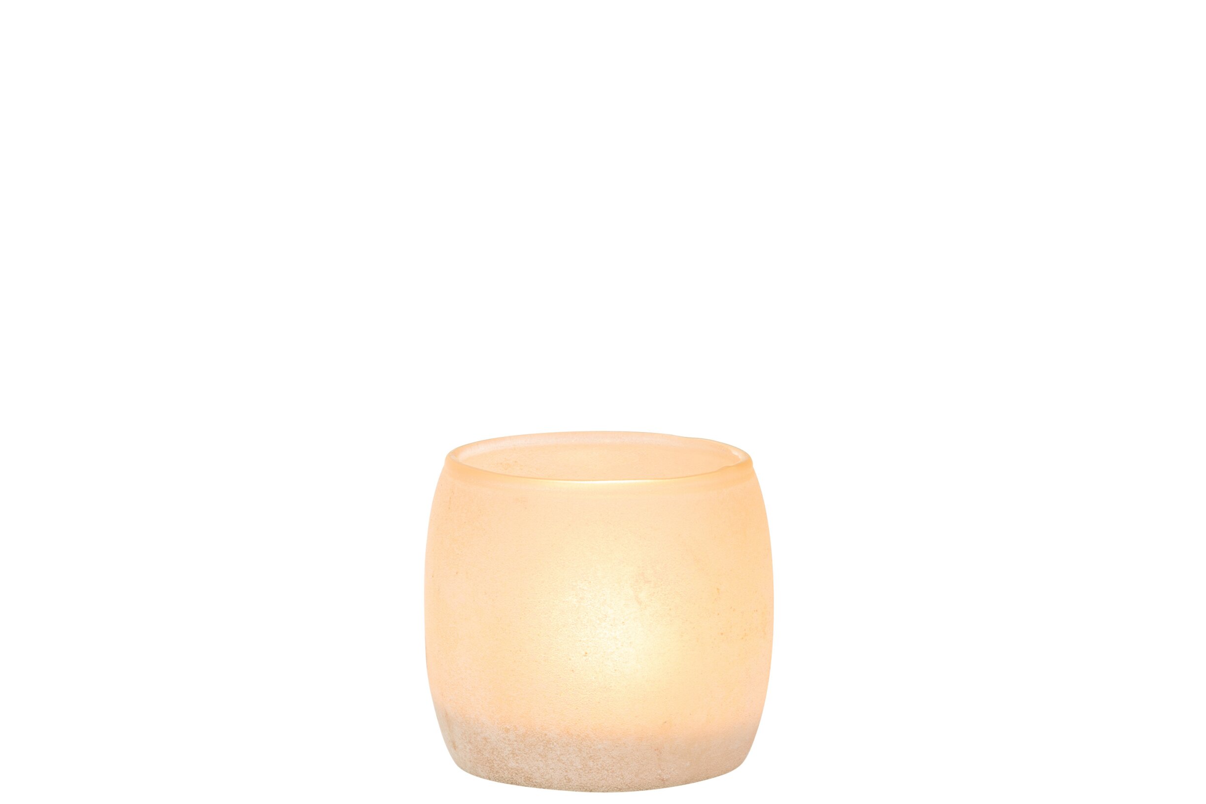 Theelichthouder Poederroze Glas