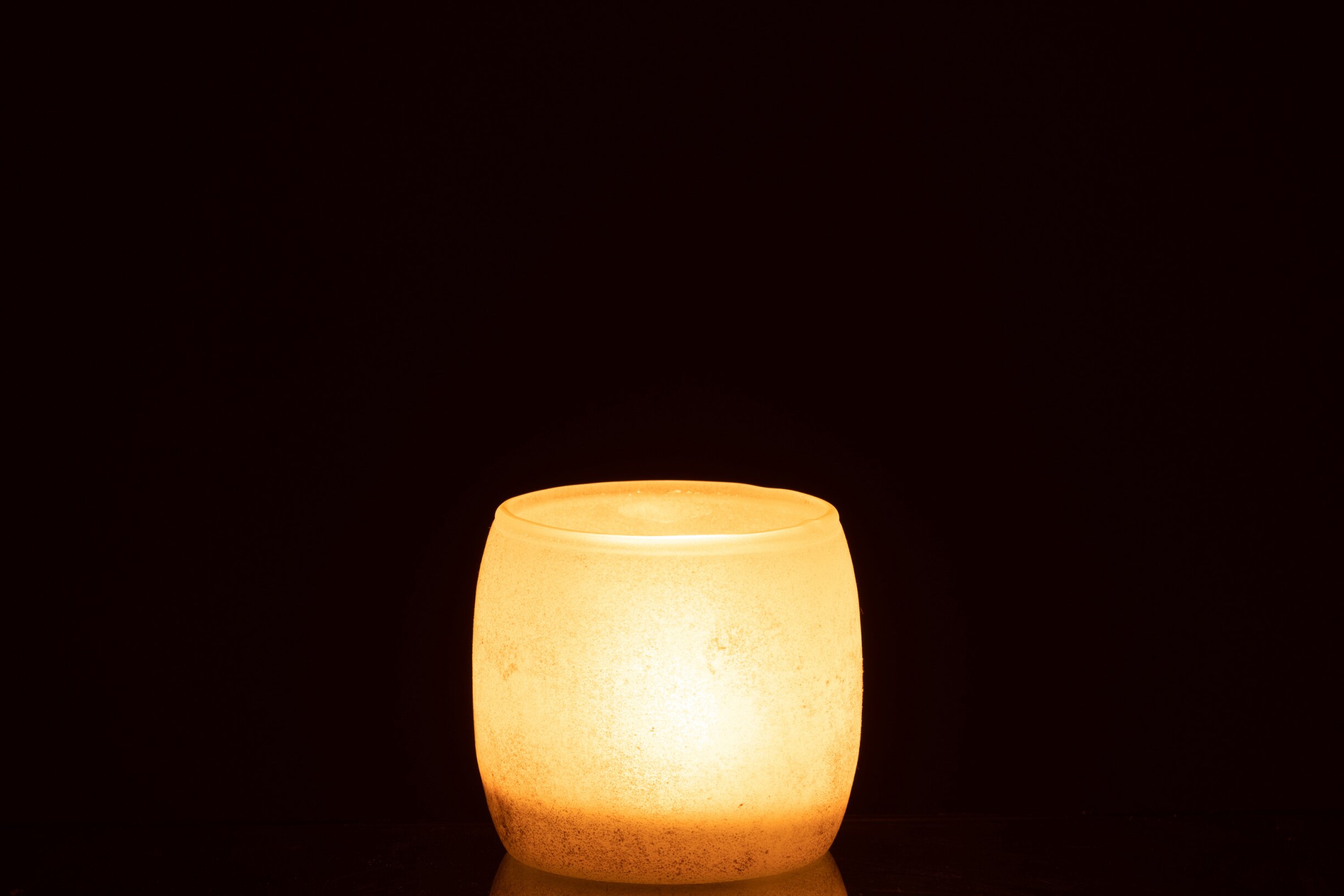 Theelichthouder Poederroze Glas