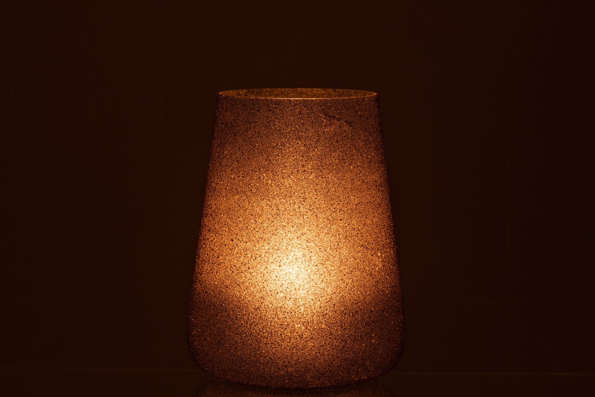 Theelichthouder Glitter Zwart Glas | 17 cm
