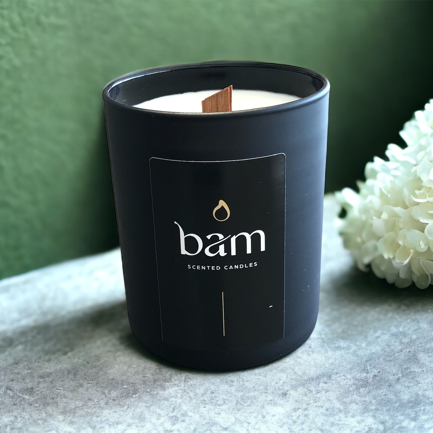 Black Collection medium zonder geur met houten wiek