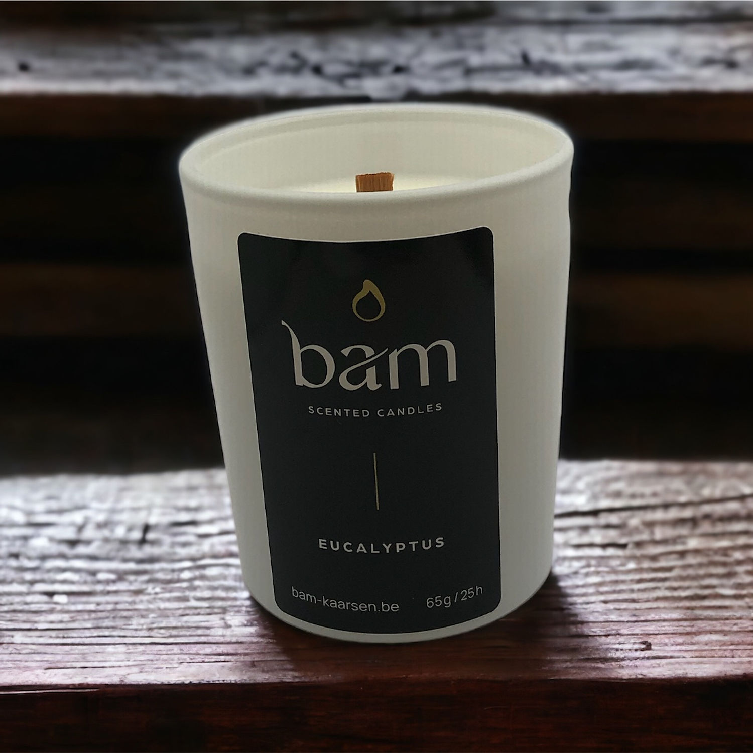 Eucalyptus - White Collection Small met houten wiek