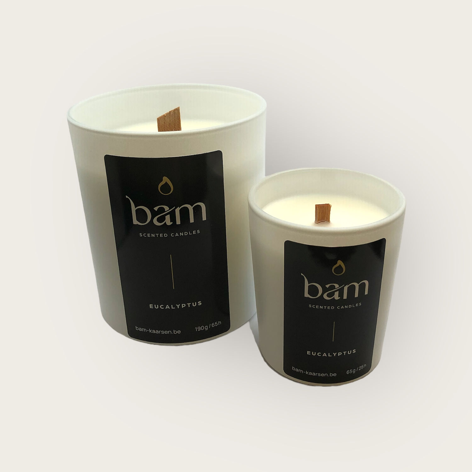 Eucalyptus - White Collection Small met houten wiek