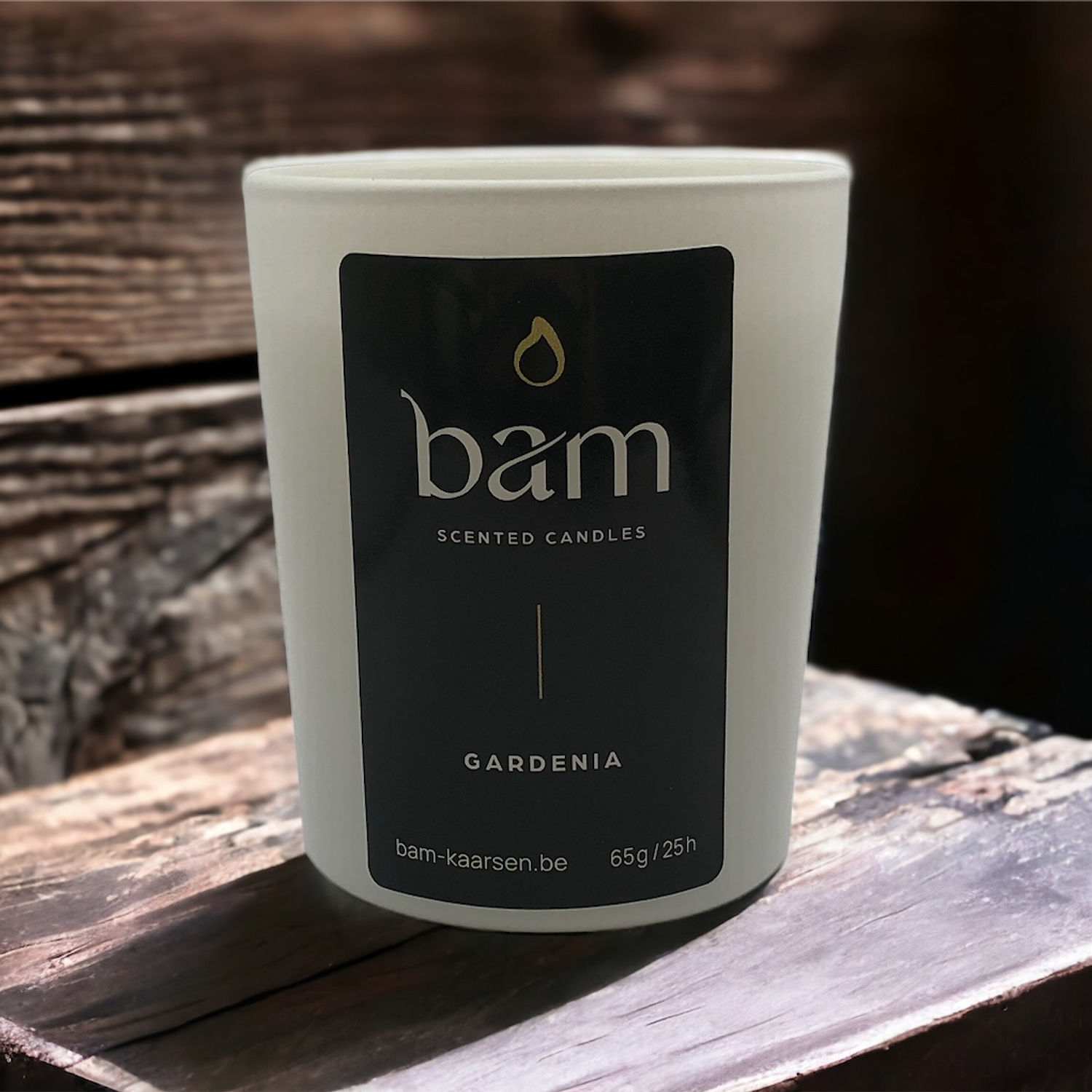 Gardenia - White Collection Small met houten wiek