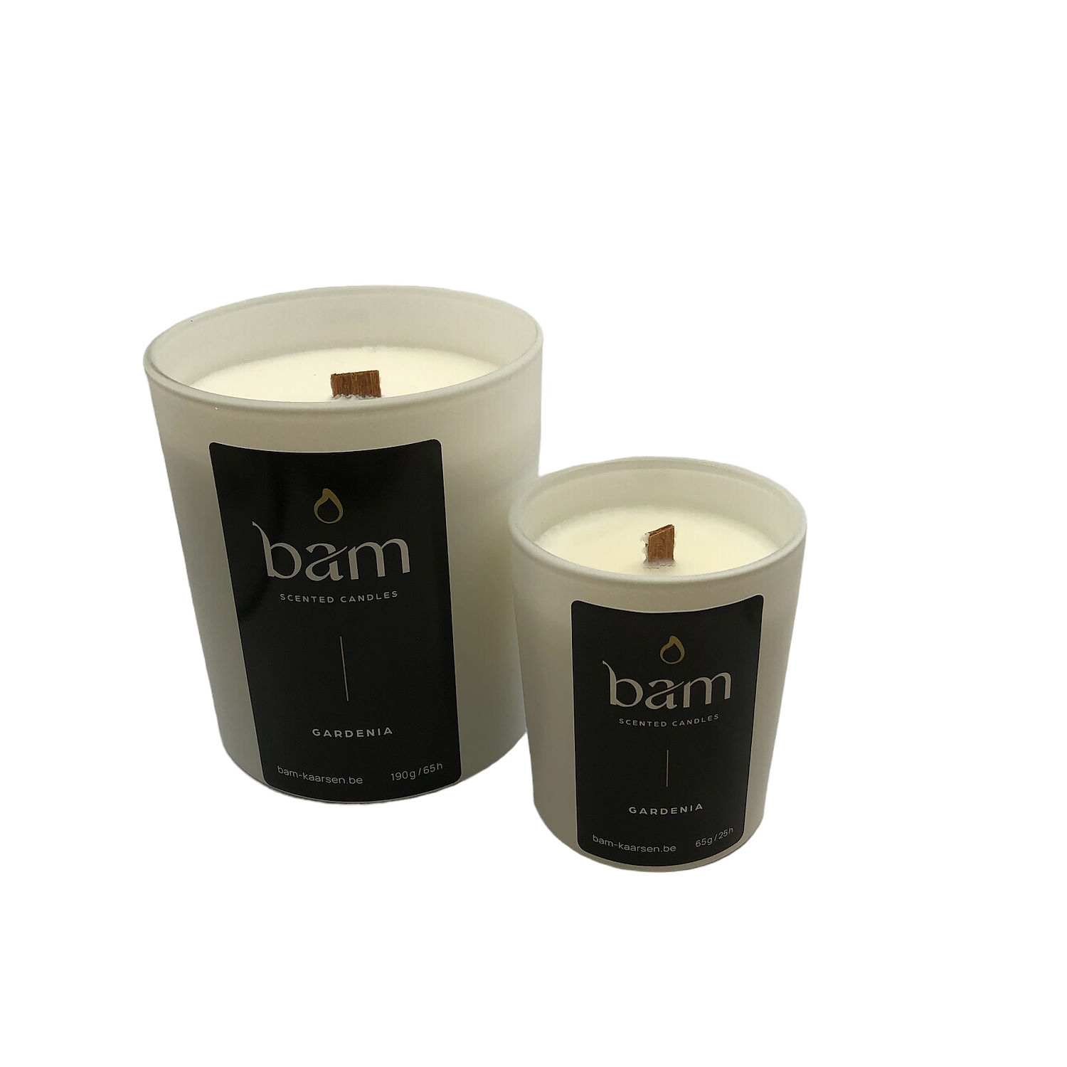 Gardenia - White Collection Small met houten wiek