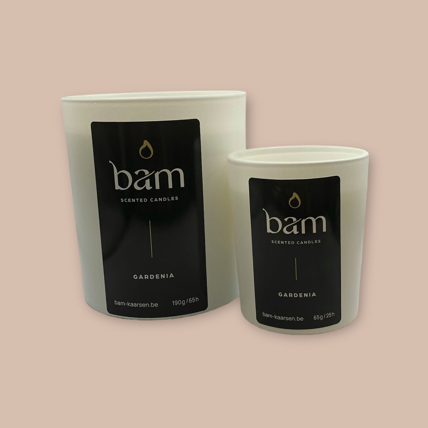 Gardenia - White Collection Small met houten wiek