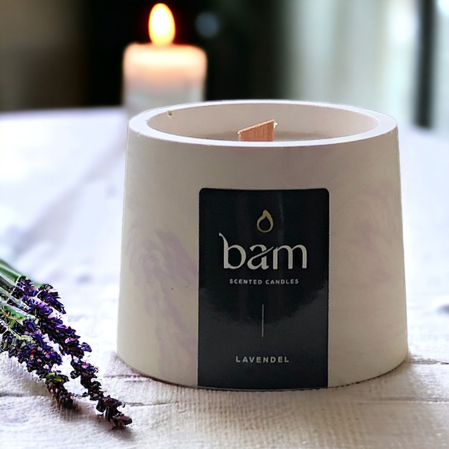 paars gemarmerde kerstboom (3 kaarsen) - lavendel