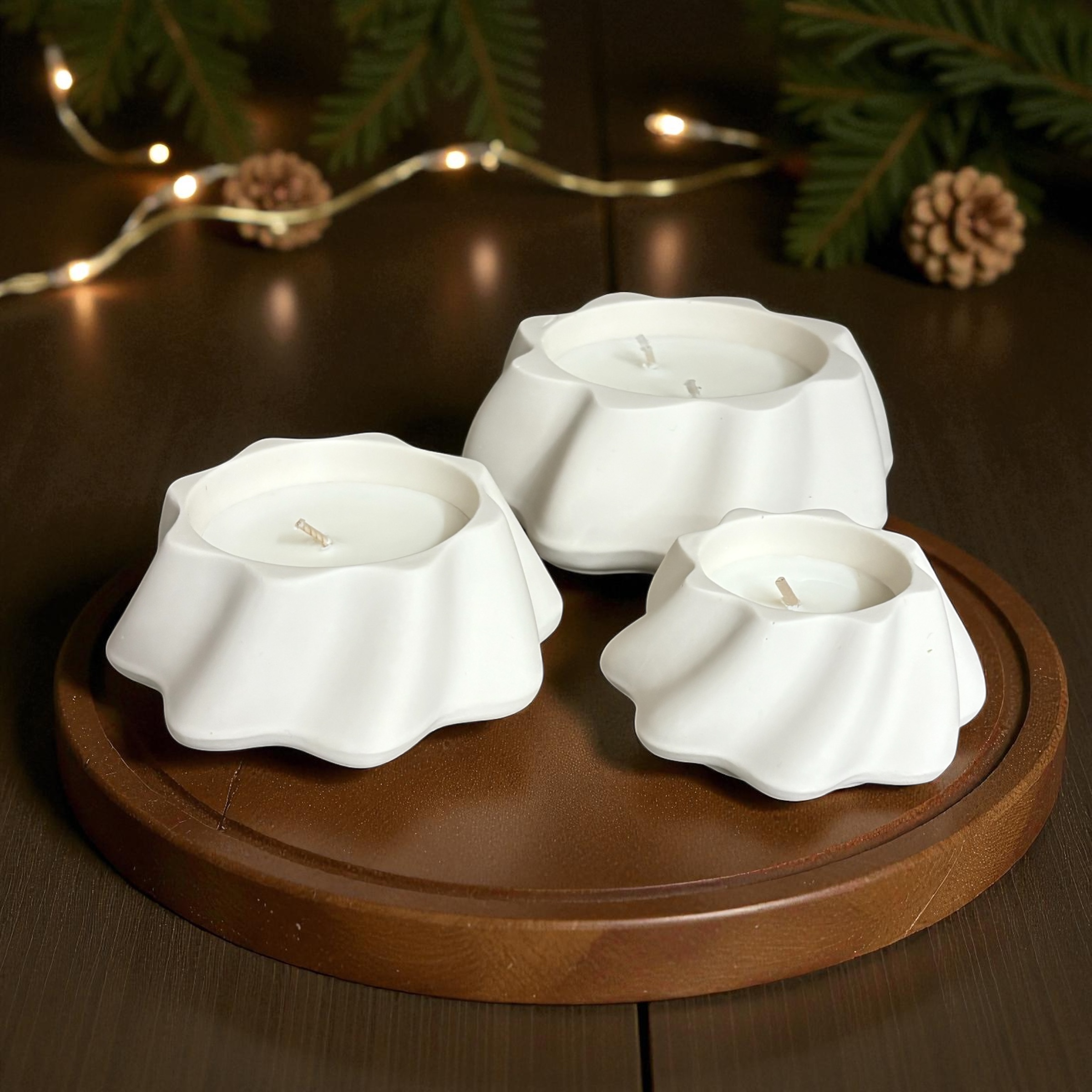 witte kerstboom (3 kaarsen) -Snowy Musk