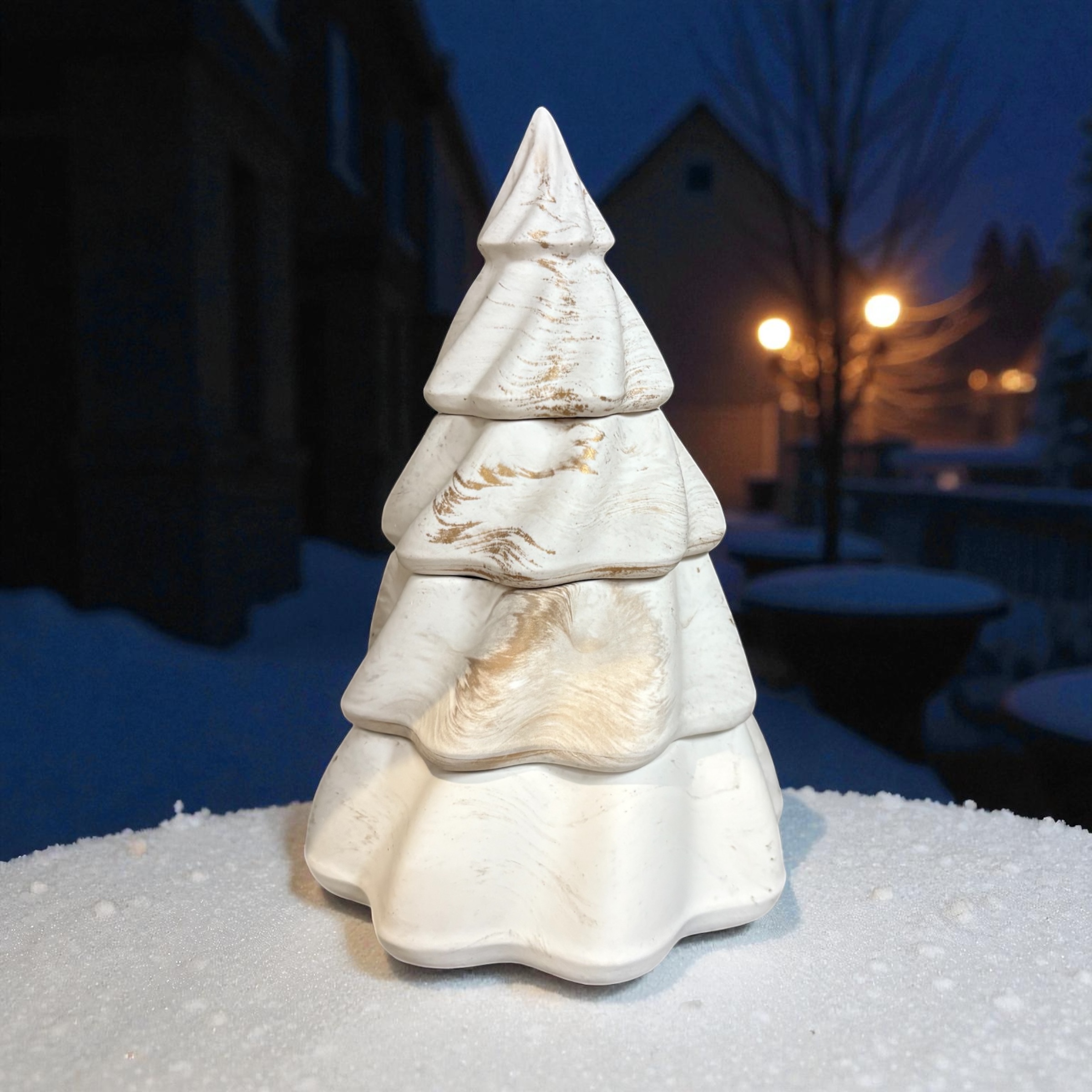 brons gemarmerde kerstboom (3 kaarsen) -Cookies