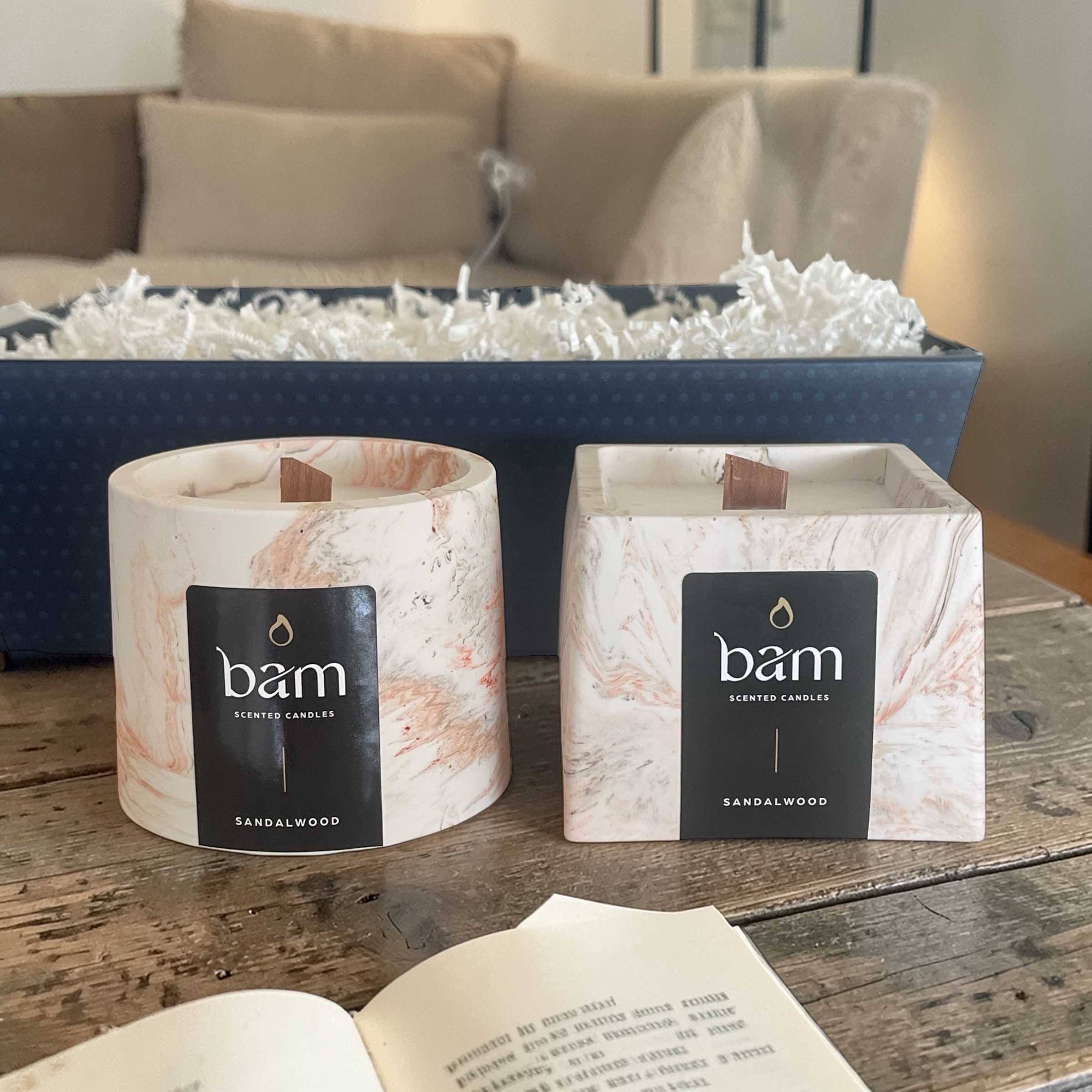 Sandalwood - Geschenkset met 2 geurkaarsen