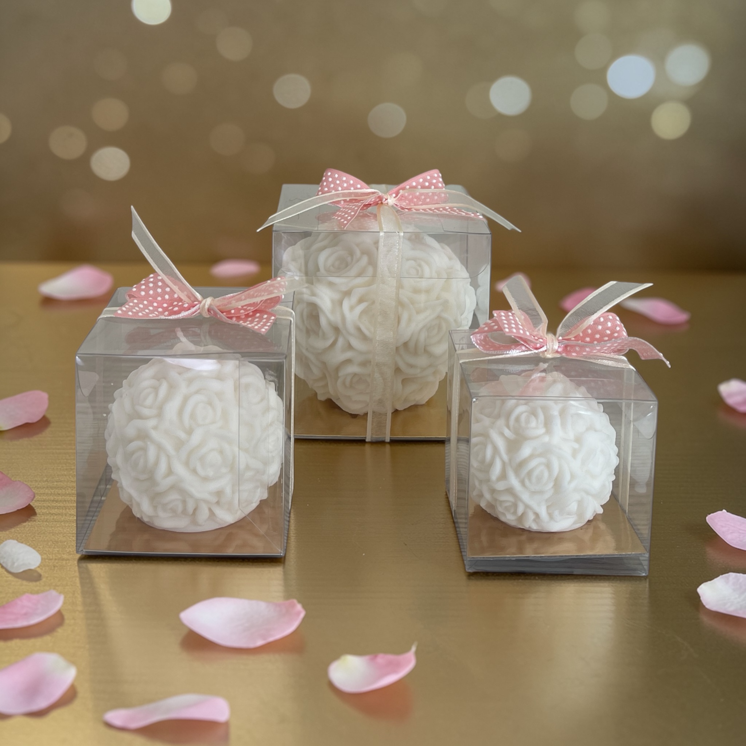decoratieve kaars met rozen - large - in geschenkdoosje