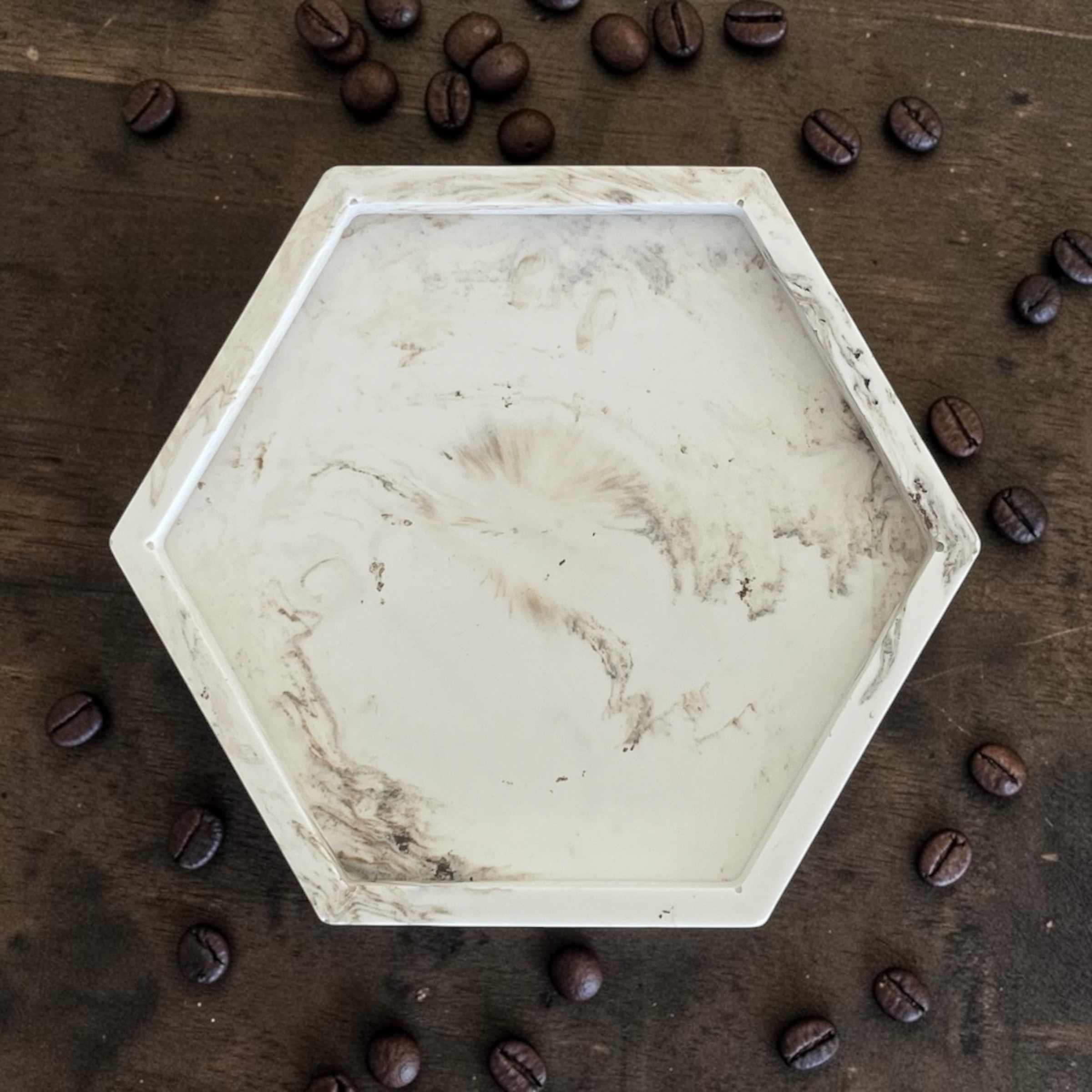 6-hoekig onderschaaltje - Coffee Macchiato