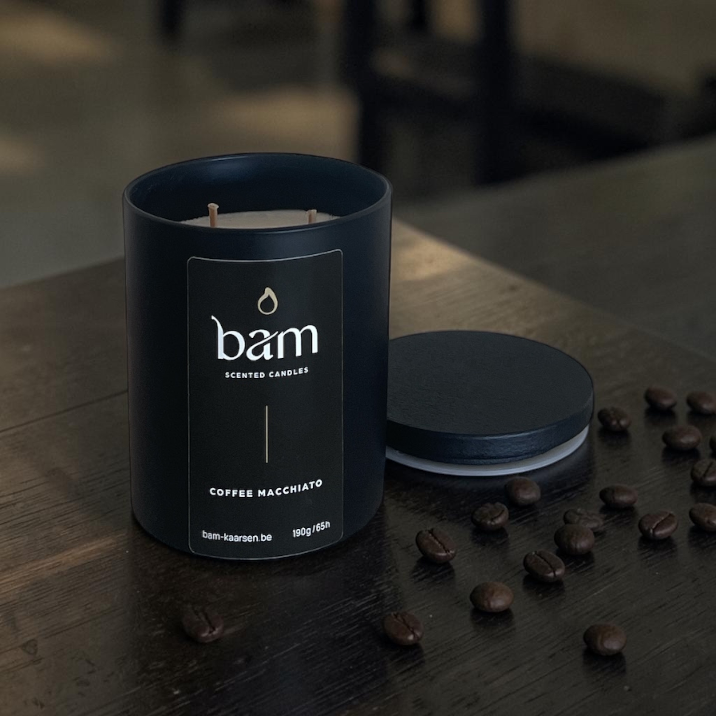 Coffee Macchiato Scented Candle - Black Collection Medium