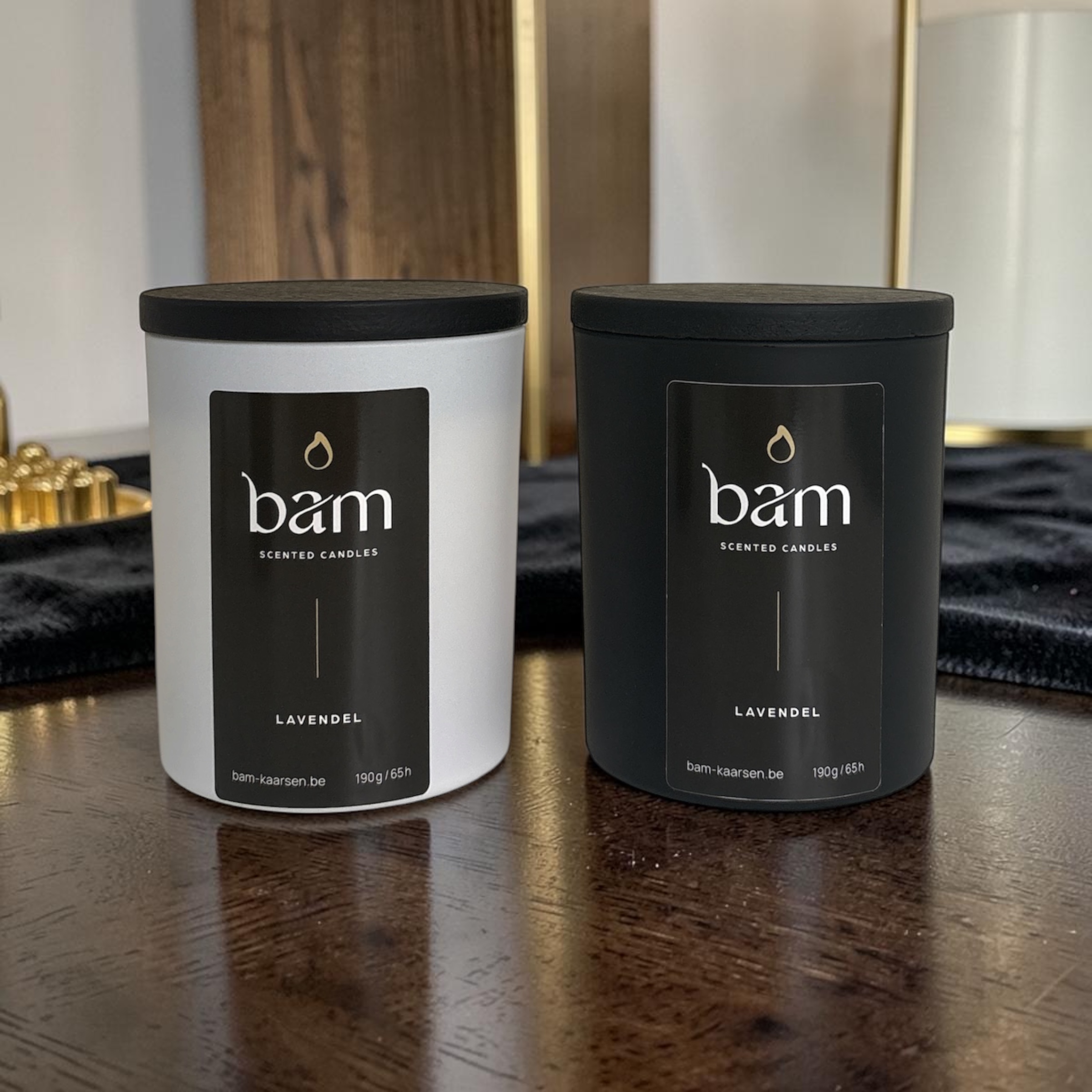 Lavendel Geurkaars – Handgemaakte Kaars met Houten Wiek – White Collection Medium
