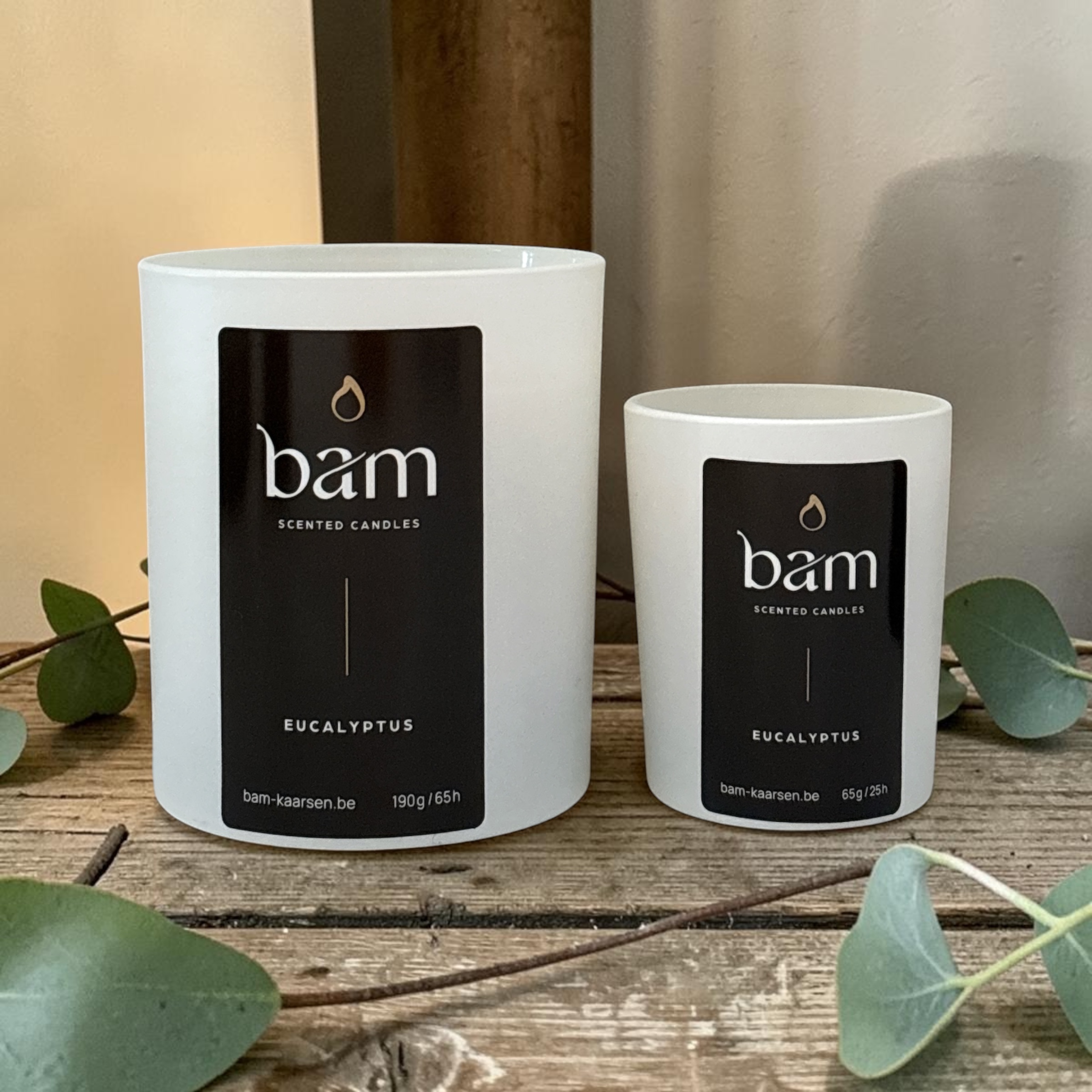 Eucalyptus Geurkaars – Handgemaakte Geurkaars met Houten Wiek - White Collection Medium