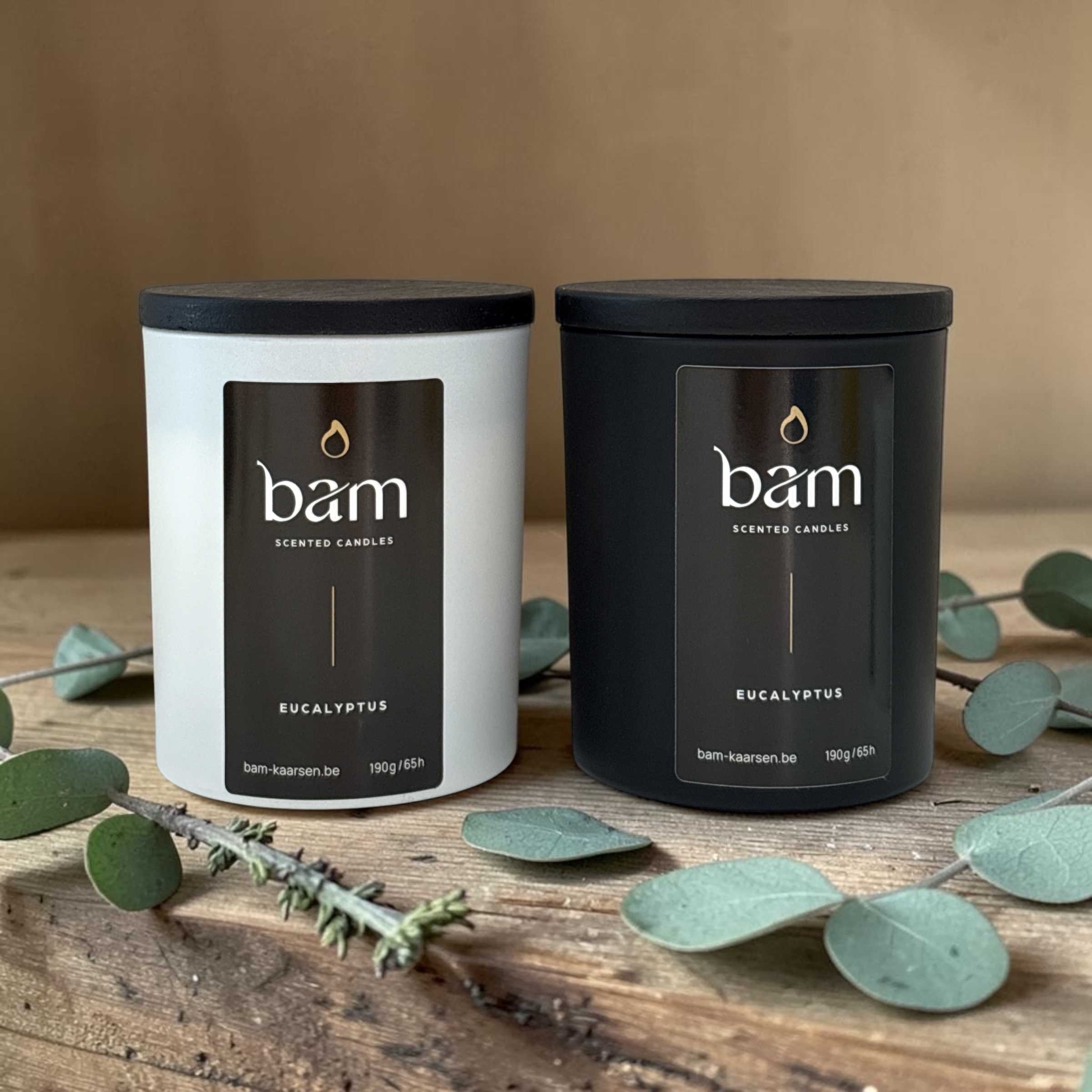 Eucalyptus Geurkaars – Handgemaakte Geurkaars met Houten Wiek - White Collection Medium