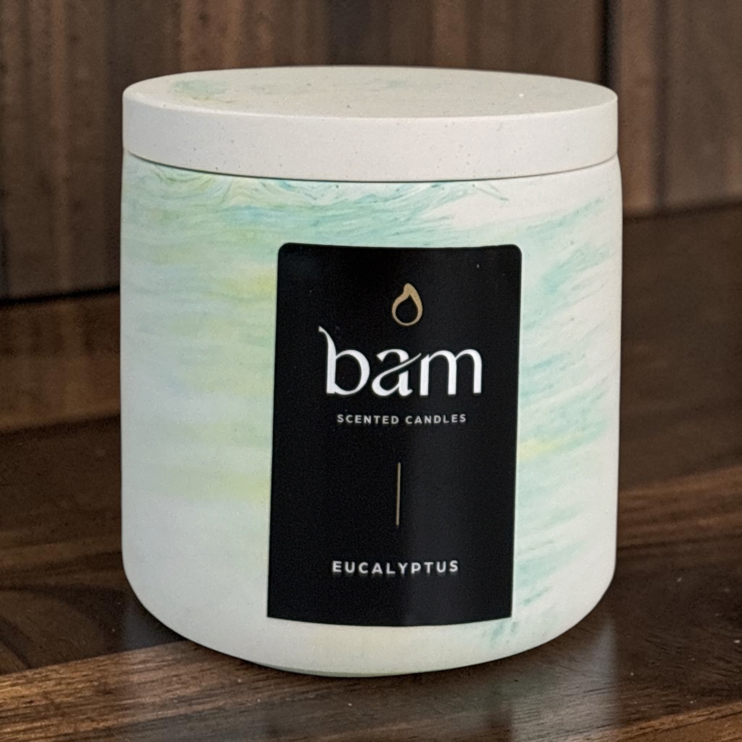 Handgemaakte Eucalyptus Geschenkset met Rozenkaars en Ovale Schaal