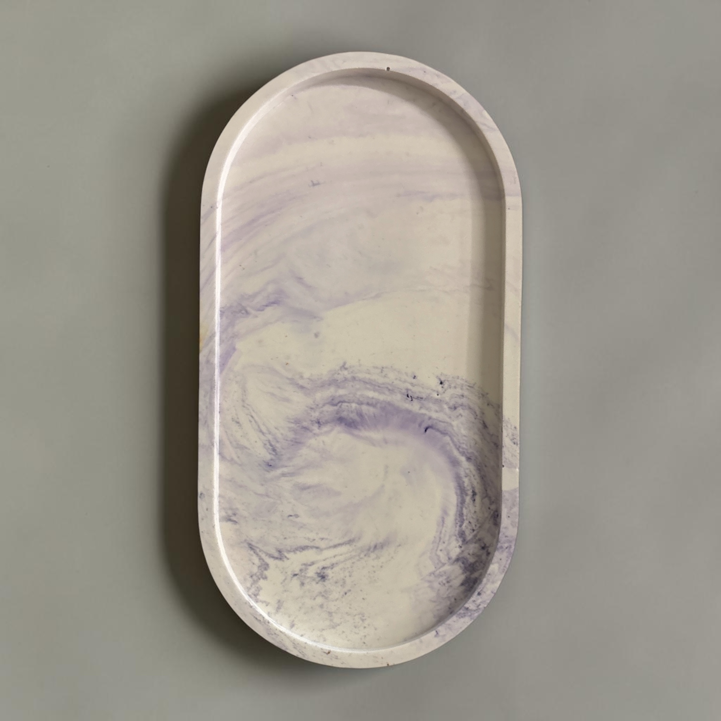 Handgemaakte Lavendel Geschenkset met Rozenkaars en Paars Gemarmerd Ovaal Schaaltje