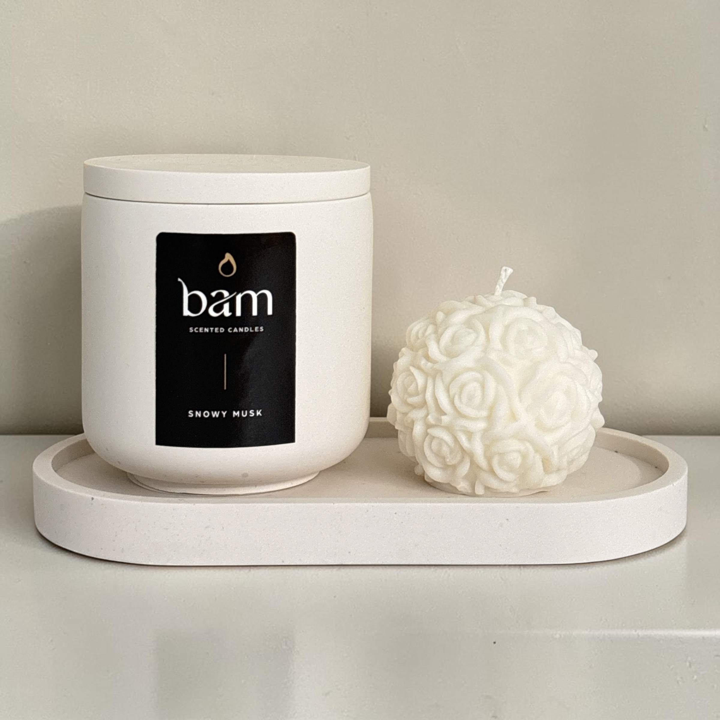 wit ovale decoratieve schaal - snowy musk