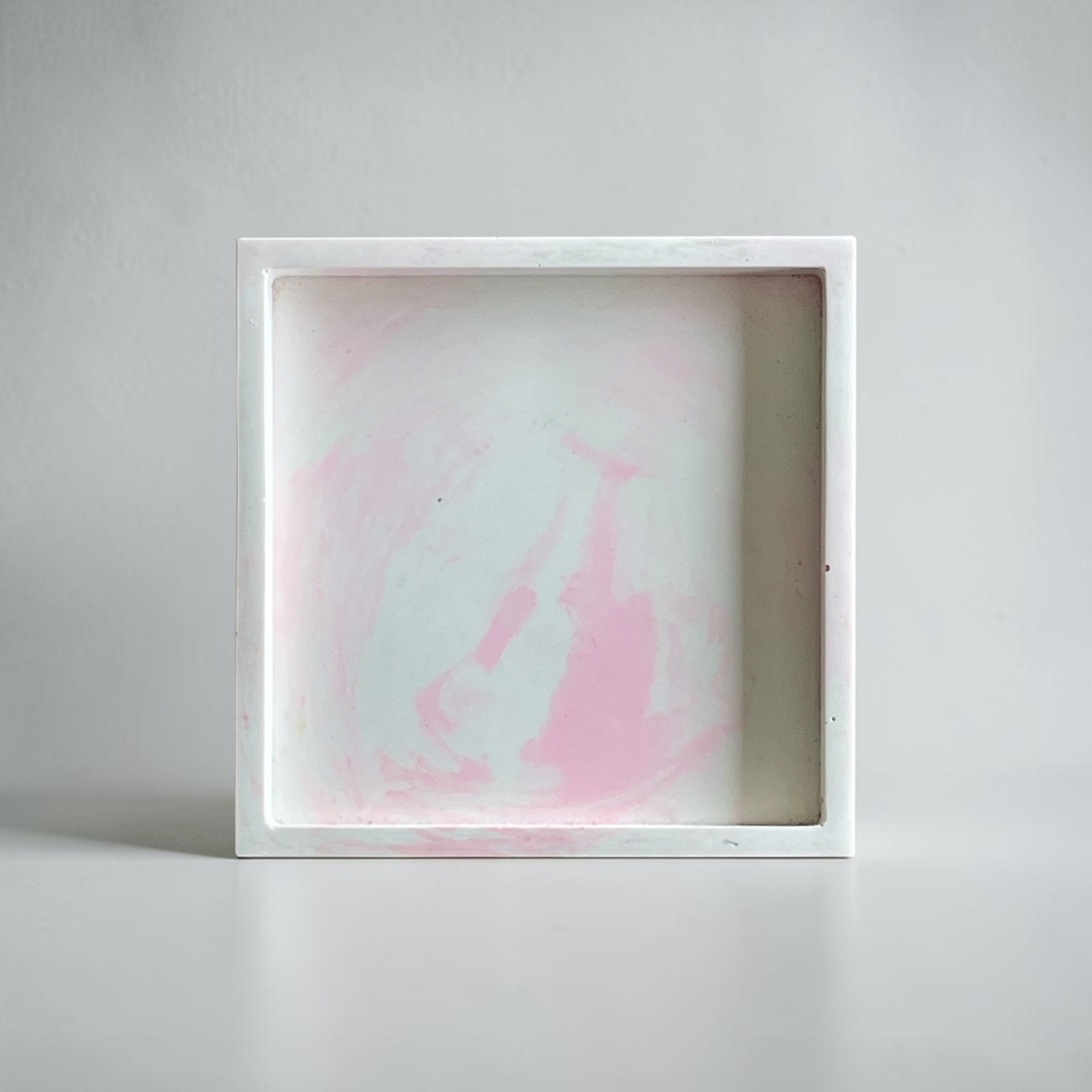 roze gemarmerd vierkant schaaltje - Strawberry