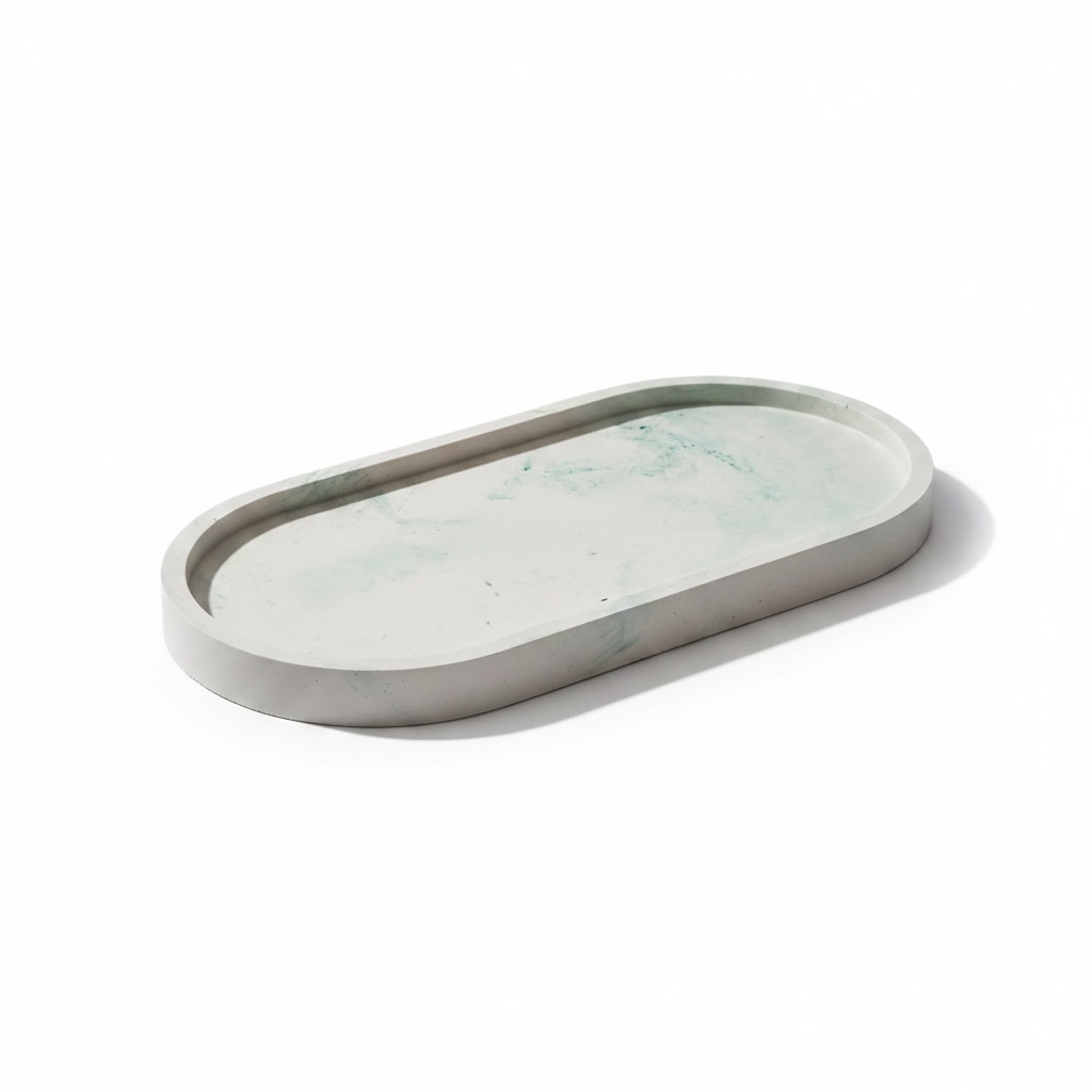 groen gemarmerd Ovale Decoratieve Schaal - Apple Cinnamon