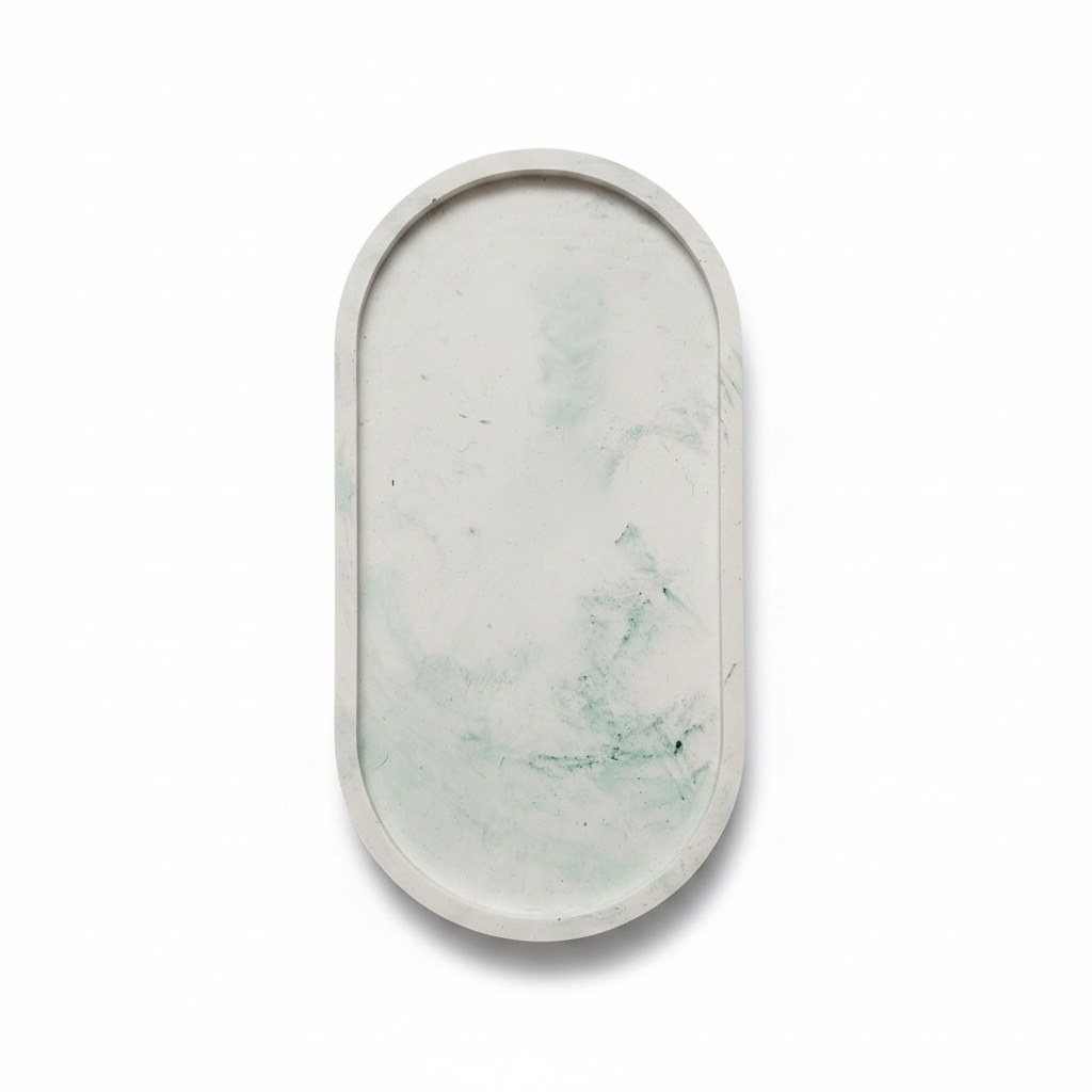 groen gemarmerd Ovale Decoratieve Schaal - Apple Cinnamon