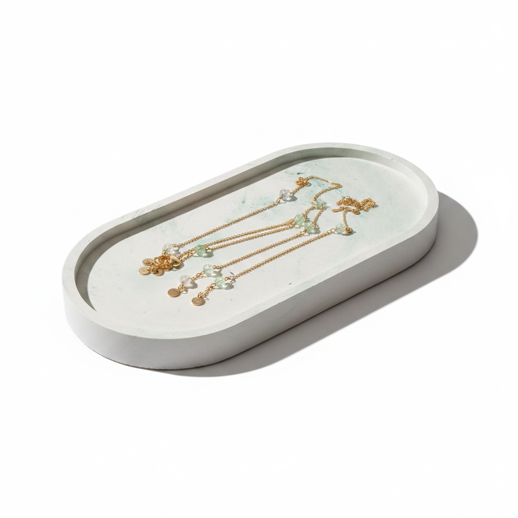 groen gemarmerd Ovale Decoratieve Schaal - Apple Cinnamon
