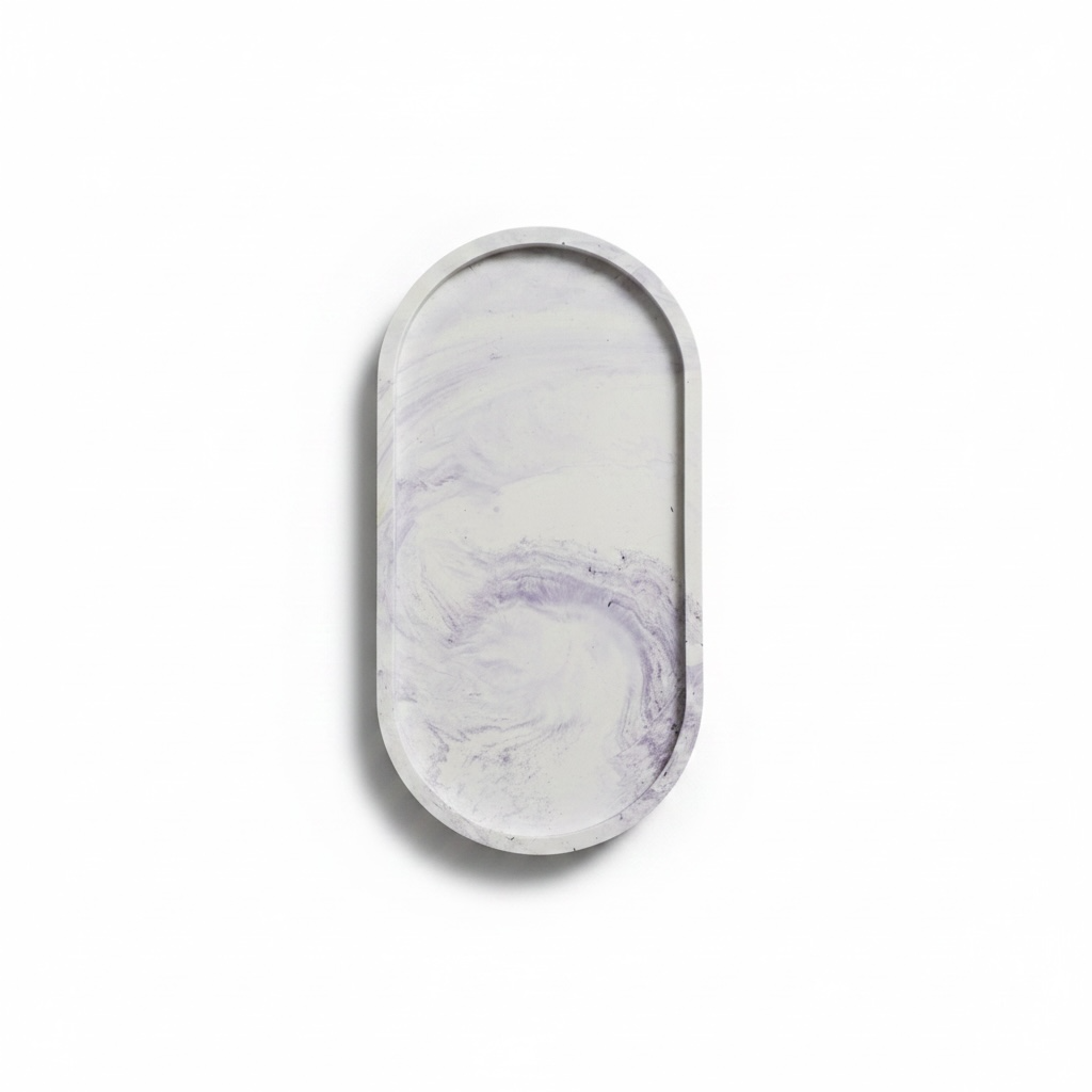 paars gemarmerd ovale decoratieve schaal - lavendel