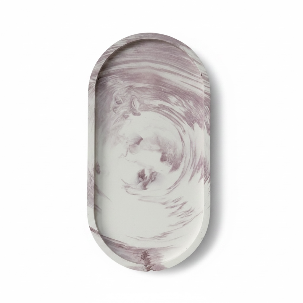 bordeaux gemarmerde ovale decoratieve schaal - patchouli
