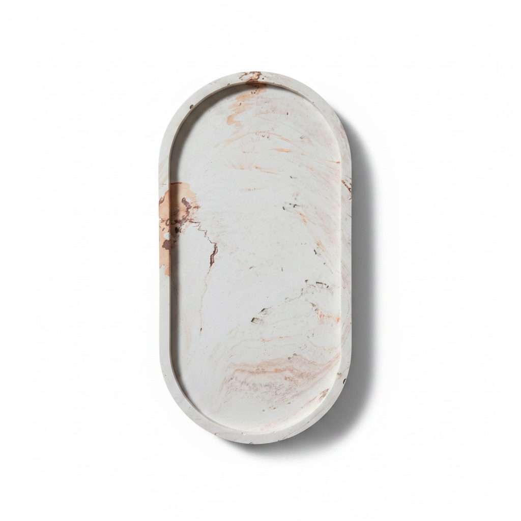 Handgemaakte Sandalwood Geschenkset met Rozenkaars en Gemarmerd Ovaal Schaaltje