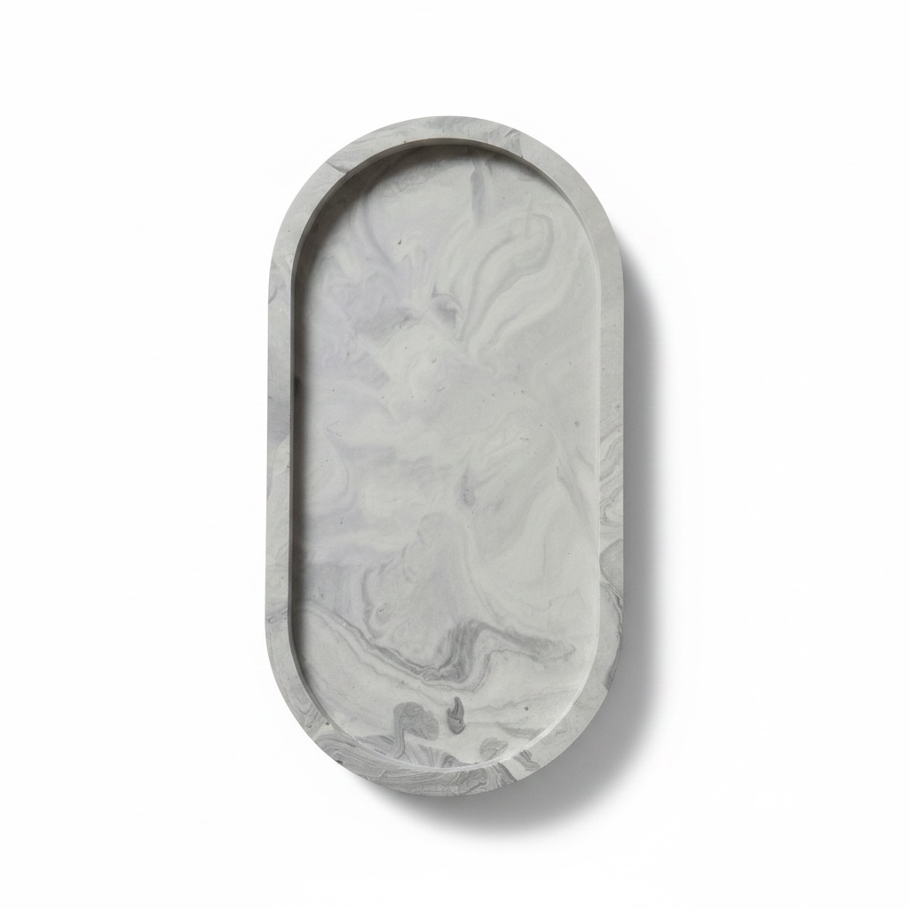 black marbled oval decorative dish - Black Orchid