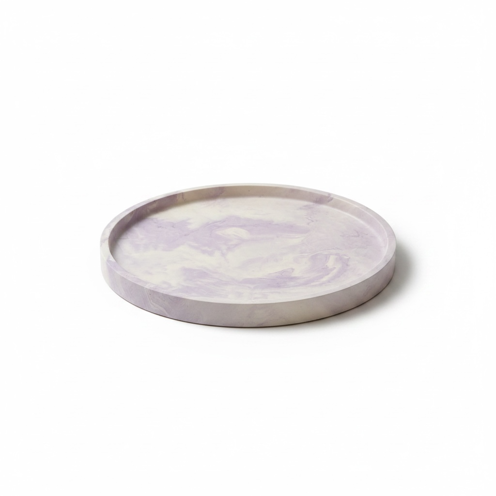 paars gemarmerd ronde decoratieve schaal - lavendel
