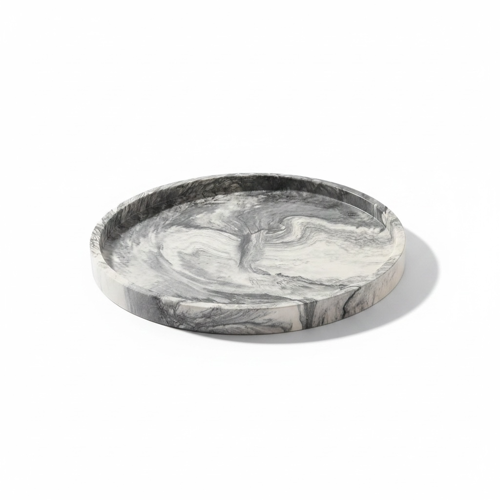 zwart gemarmerd ronde decoratieve schaal - Black Orchid