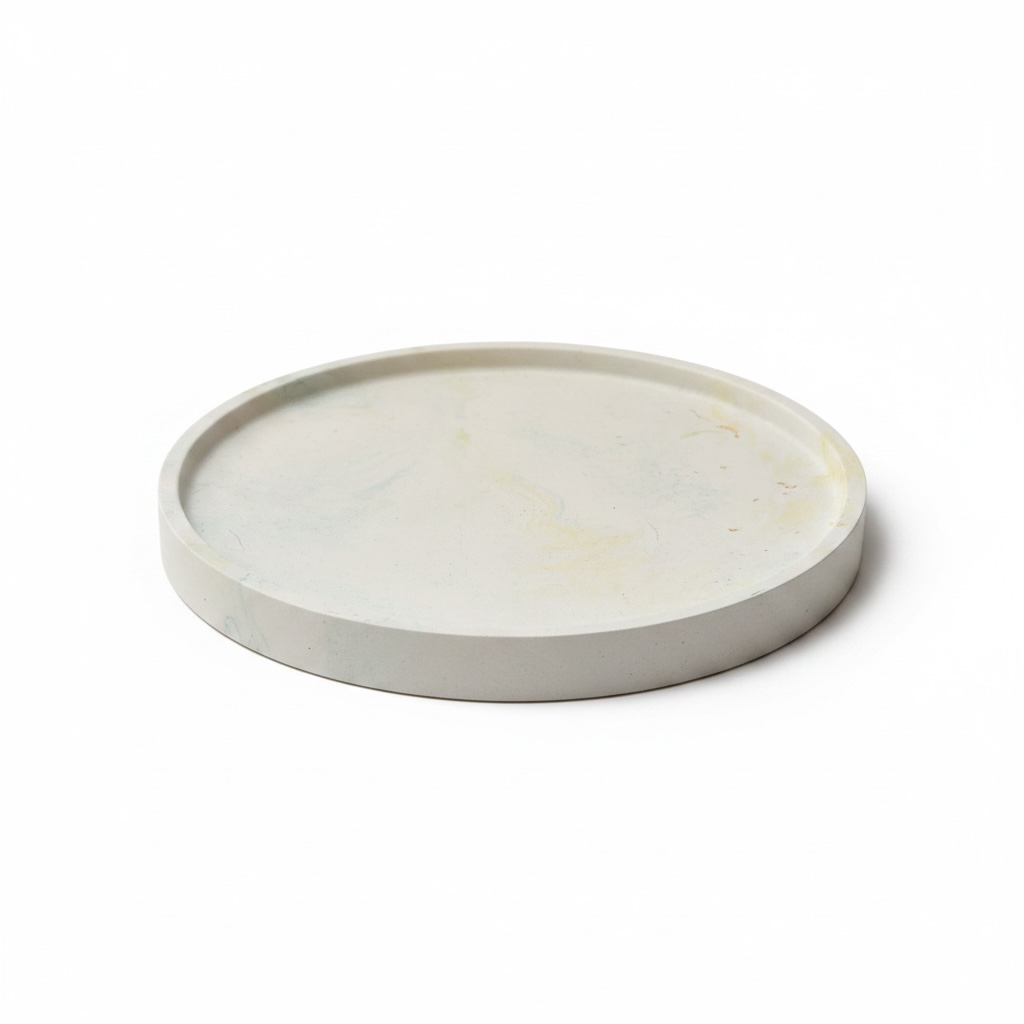 groen/ geel gemarmerd ronde decoratieve schaal - Eucalyptus