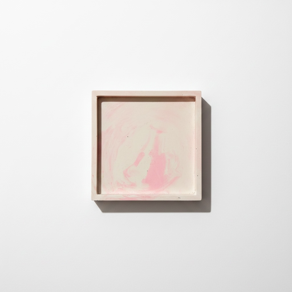 pink marbled square dish - Strawberry
