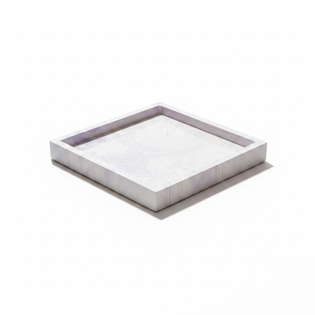 purple marbled square dish - lavender