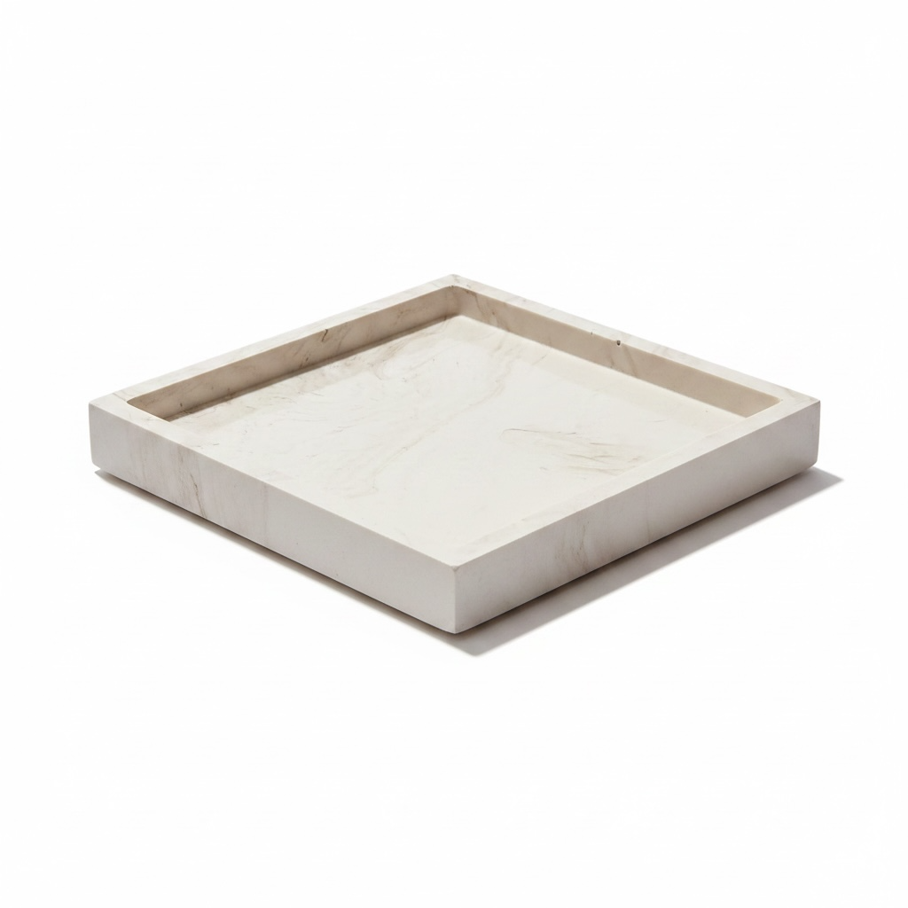 beige gemarmerd vierkant schaaltje - Coffee Macchiato