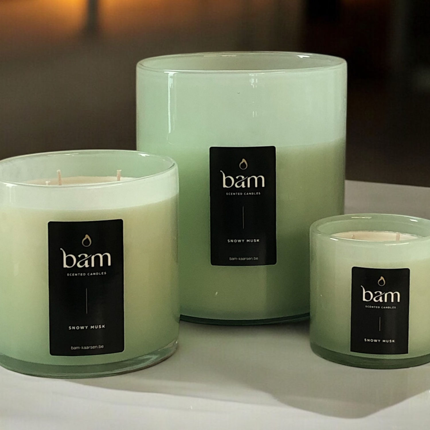 Snowy musk - wit rond potje met houten wiek