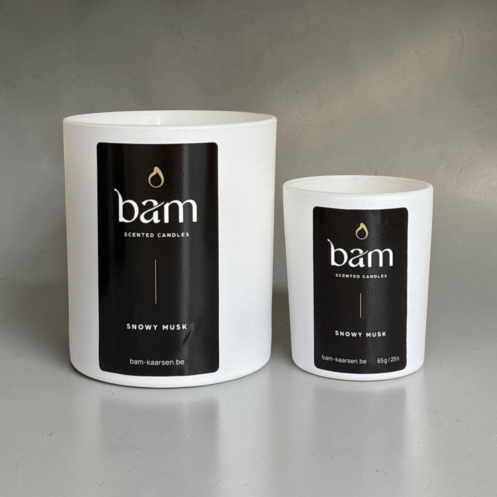 Mini Snowy Musk Geurkaars – Luxe Musk Geurkaars met Houten Wiek - White Collection Small