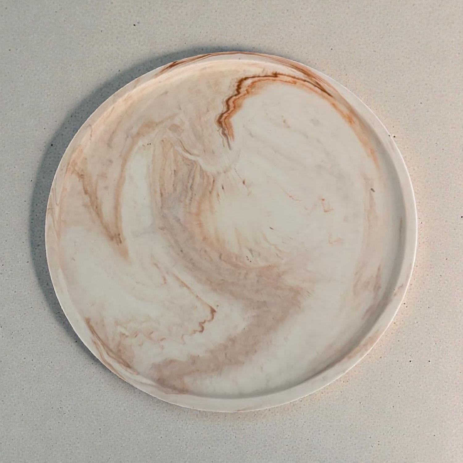 beige/oranje gemarmerd rond schaaltje - Sandalwood